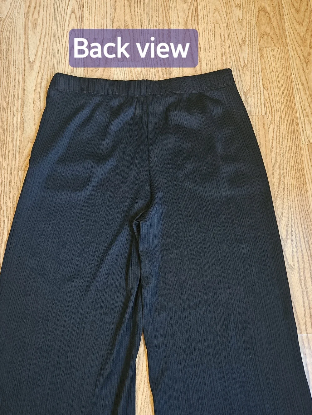 Chico's Women's Black Textured Crinkle Wide Leg Pants Pockets Petite Size 1P MP - Picture 14 of 15